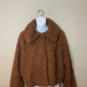 NWOT Wild honey brand brown ladies  teddy coat -L